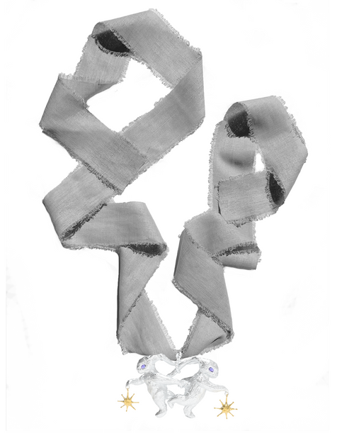 RABBIT 23AW / LUCKY RABBIT BACK TO BACK DANCE NECKLACE(RIBBON)