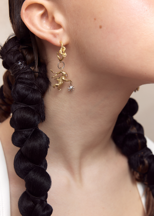 RABBIT 23AW / LUCKY RABBIT SOLO DANCE EARRINGS (KNOT)