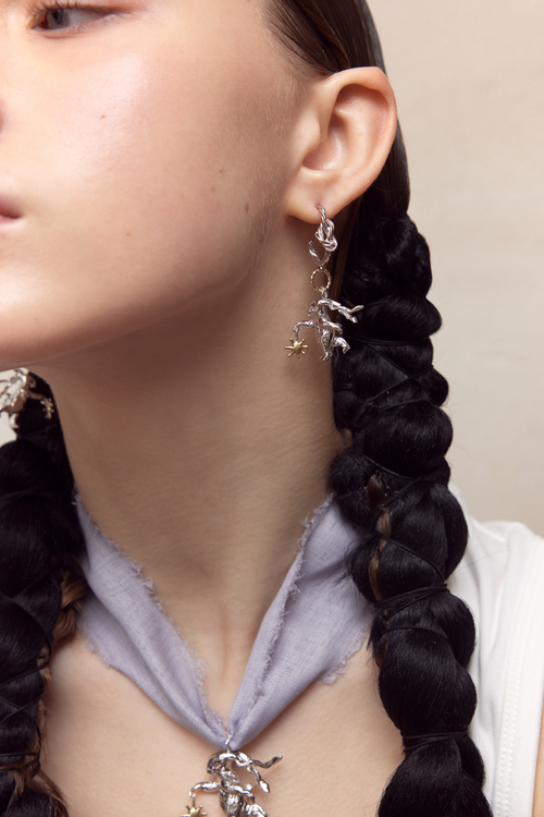 RABBIT 23AW / LUCKY RABBIT SOLO DANCE EARRINGS (KNOT)