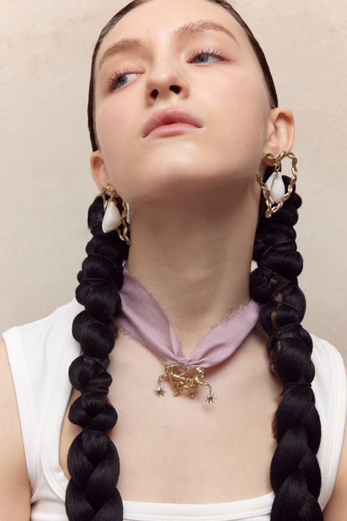 RABBIT 23AW / LUCKY RABBIT BACK TO BACK DANCE NECKLACE(RIBBON)