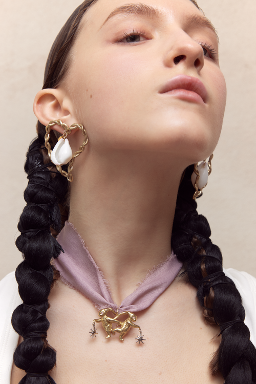 RABBIT 23AW / LUCKY RABBIT BACK TO BACK DANCE NECKLACE(RIBBON)