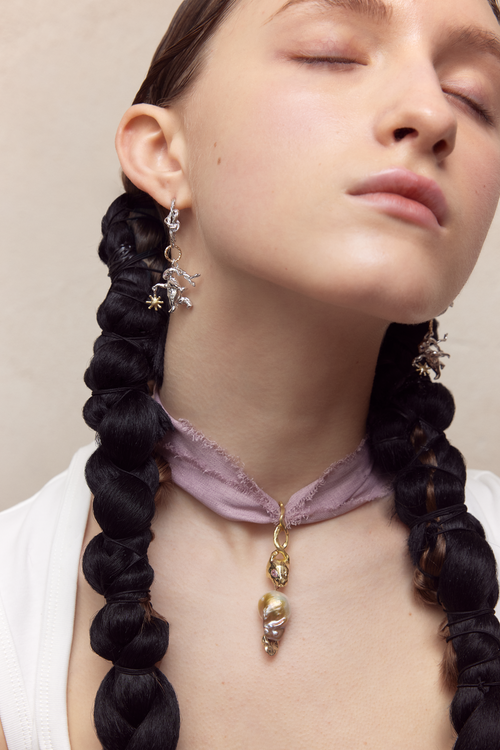 RABBIT 23AW / LUCKY RABBIT SOLO DANCE EARRINGS (KNOT)