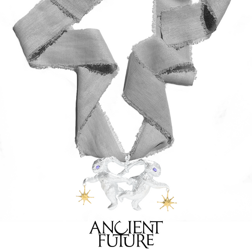 RABBIT 23AW / LUCKY RABBIT BACK TO BACK DANCE NECKLACE(RIBBON)