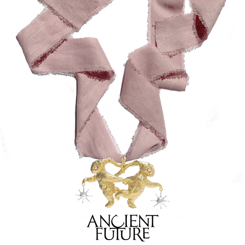 RABBIT 23AW / LUCKY RABBIT BACK TO BACK DANCE NECKLACE(RIBBON)