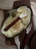 Wooden Handle Shell Cutlery Set