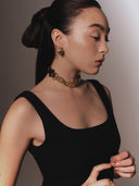 Carved Heart Single Earrings