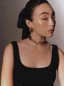 Carved Heart Single Earrings with Beads