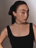 Carved Heart Single Earrings with Beads