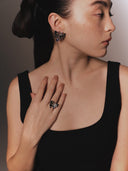 Heart Antenna Butterfly Earrings