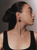 Cherry Hearts Enamel Earrings