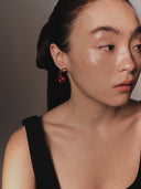 Cherry Hearts Enamel Earrings