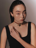 Hearted Lock Velvet Chocker/Brooch