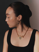 Hearted Lock Necklace/ Brooch