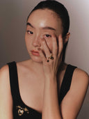 Hearted Lock Velvet Chocker/Brooch