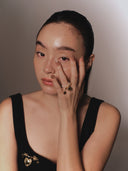 Hearted Lock Pearl Ring