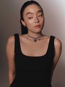 Hearted Lock Velvet Chocker/Brooch