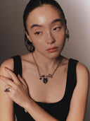 Hearted Lock Necklace/ Brooch