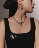 Hearted Lock Necklace/ Brooch