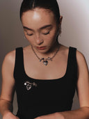 Hearted Lock Necklace/ Brooch