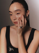 Hearted Lock Pearl Ring