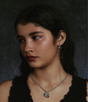 MINI CRESENT EARRINGS WITH GEM STONE