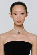 Apple Tree Button Ribbon Necklace