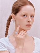 Mother-of-Pearl Ribbon Earrings