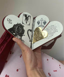 HEART BOOK WITH GOLD SWAN BOOKMARK