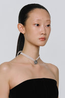 Apple Tree Button Ribbon Necklace