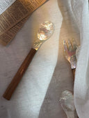 Wooden Handle Shell Cutlery Set
