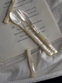 Mother-of-Pearl Shell Beaded Cutlery Set