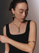 Carved Heart Frame Earrings