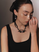 Swan Twins Ribbon Necklace