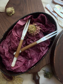 Wooden Handle Shell Fruit Fork Set