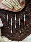 Wooden Handle Shell Fruit Fork Set