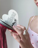 Heart Book Enamel Ring