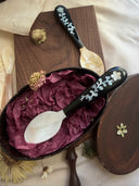 Mother-of-Pearl Inlaid Floral Wooden Spoon