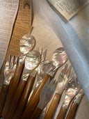 Wooden Handle Shell Cutlery Set