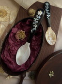 Mother-of-Pearl Inlaid Floral Wooden Spoon