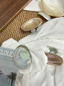 Light Blue Abalone Crystal Dish