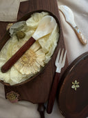 Wooden Handle Shell Cutlery Set