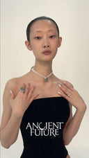 Apple Tree Button Ribbon Necklace