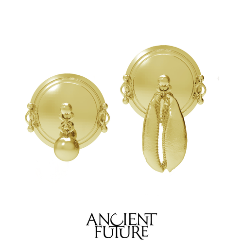 THE MIRAGE OF ABYSS 24SS / ROUND MONEY COWRIE EARRINGS