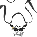 Swan Twins Ribbon Necklace