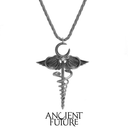 Crescent Serpent Staff Necklace