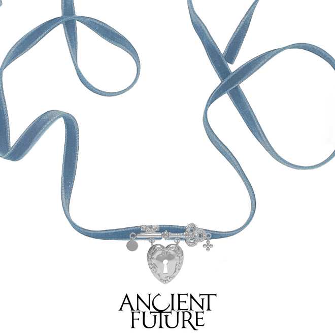 PROVERBS OF LOVE 24AW / Hearted Lock Velvet Chocker/Brooch
