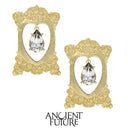 Carved Heart Frame Earrings