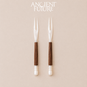 Wooden Handle Shell Fruit Fork Set