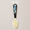 Mother-of-Pearl Inlaid Floral Wooden Spoon
